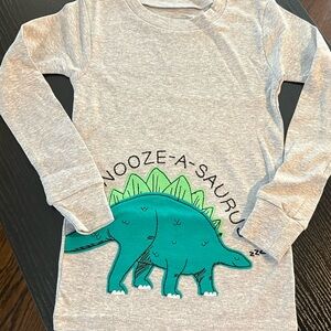 Snooze-A-Saurus Gray Long Sleeve Kids Tee
